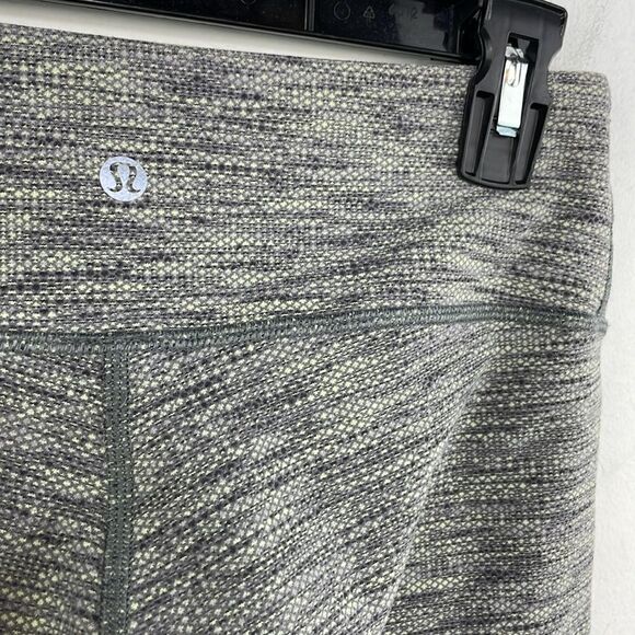 Lululemon Wunder Under Crop 6 Diamond Jacquard Space Dye Slate Clarity Yellow - Picture 7 of 13